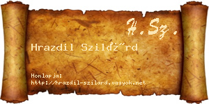 Hrazdil Szilárd névjegykártya